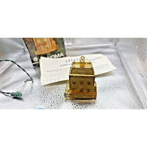 Vintage NOMA Lighted Brass House Ornament in Original Box.